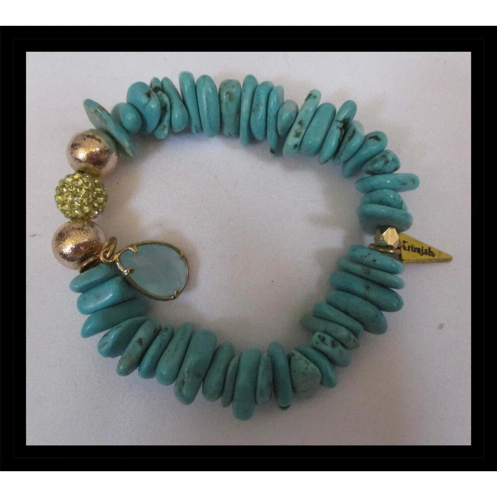 Erimish Turquoise Colored Stretch Bracelet B004